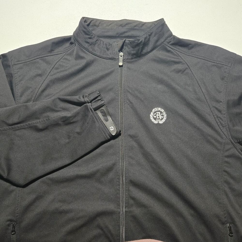 FootJoy Softshell Full Zip Jacket Mens Sz XL Black Golf Windbreaker Ridge CRC